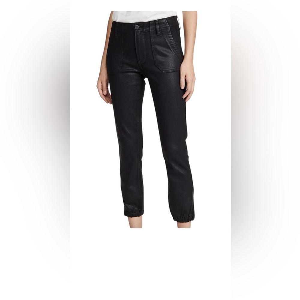 Paige Mayslie Black Luxe Coated Jogger Size 23